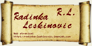 Radinka Leškinović vizit kartica